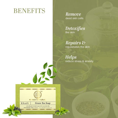 Khadi Natural Green Tea Handmade Soap Reduce Dead Skin Cells