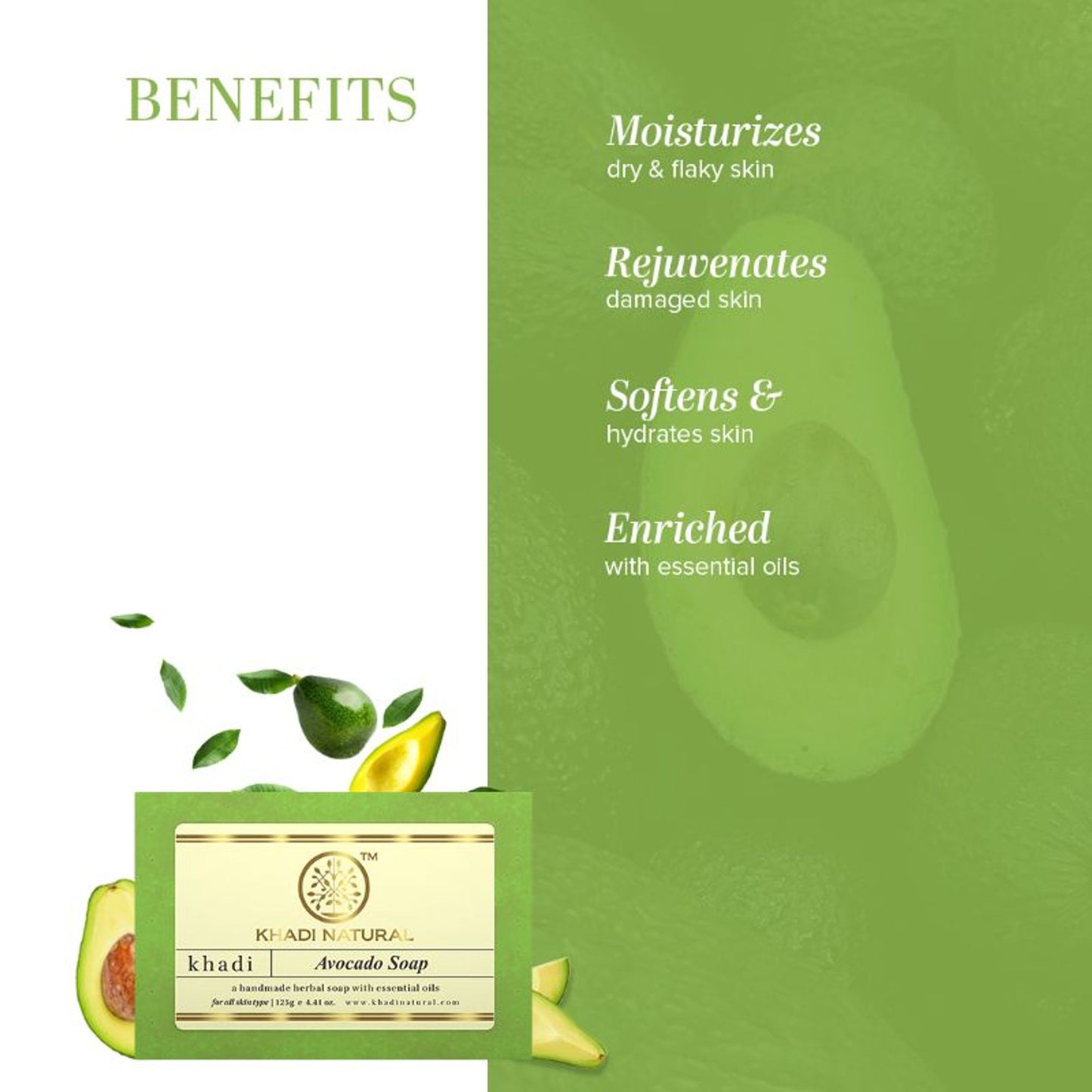 Khadi Natural Avocado Handmade Soap Deep Nourish
