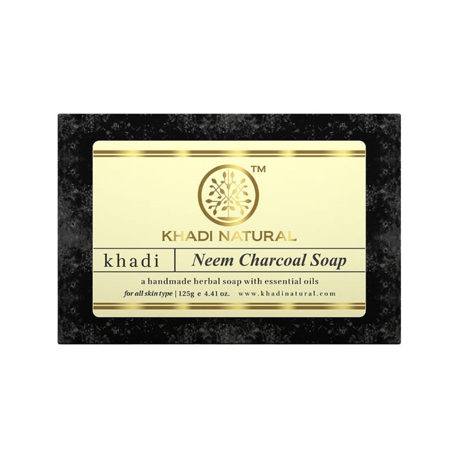 Khadi Natural Neem Charcoal Soap Reduces Acne & Blackheads