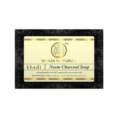Khadi Natural Neem Charcoal Soap Reduces Acne & Blackheads