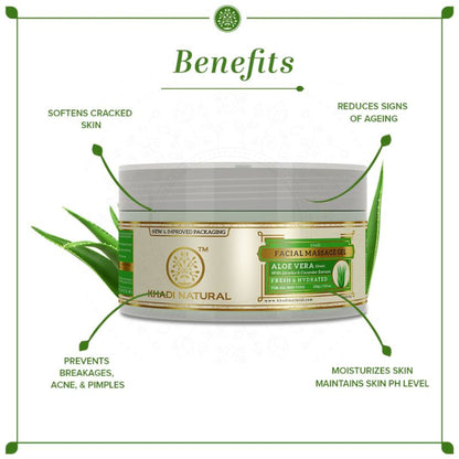 Khadi Natural Green Aloe Vera Facial Massage Gel Reduce Tan & Stress marks