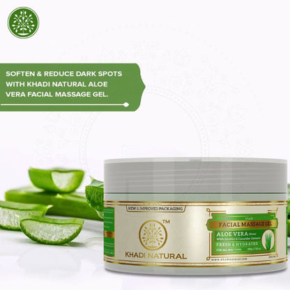 Khadi Natural Green Aloe Vera Facial Massage Gel Reduce Tan & Stress marks
