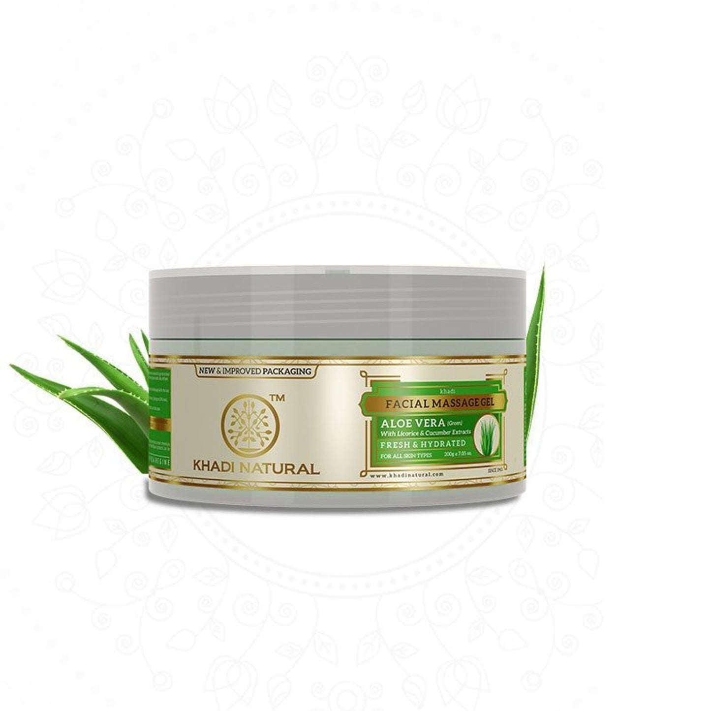 Khadi Natural Green Aloe Vera Facial Massage Gel Reduce Tan & Stress marks