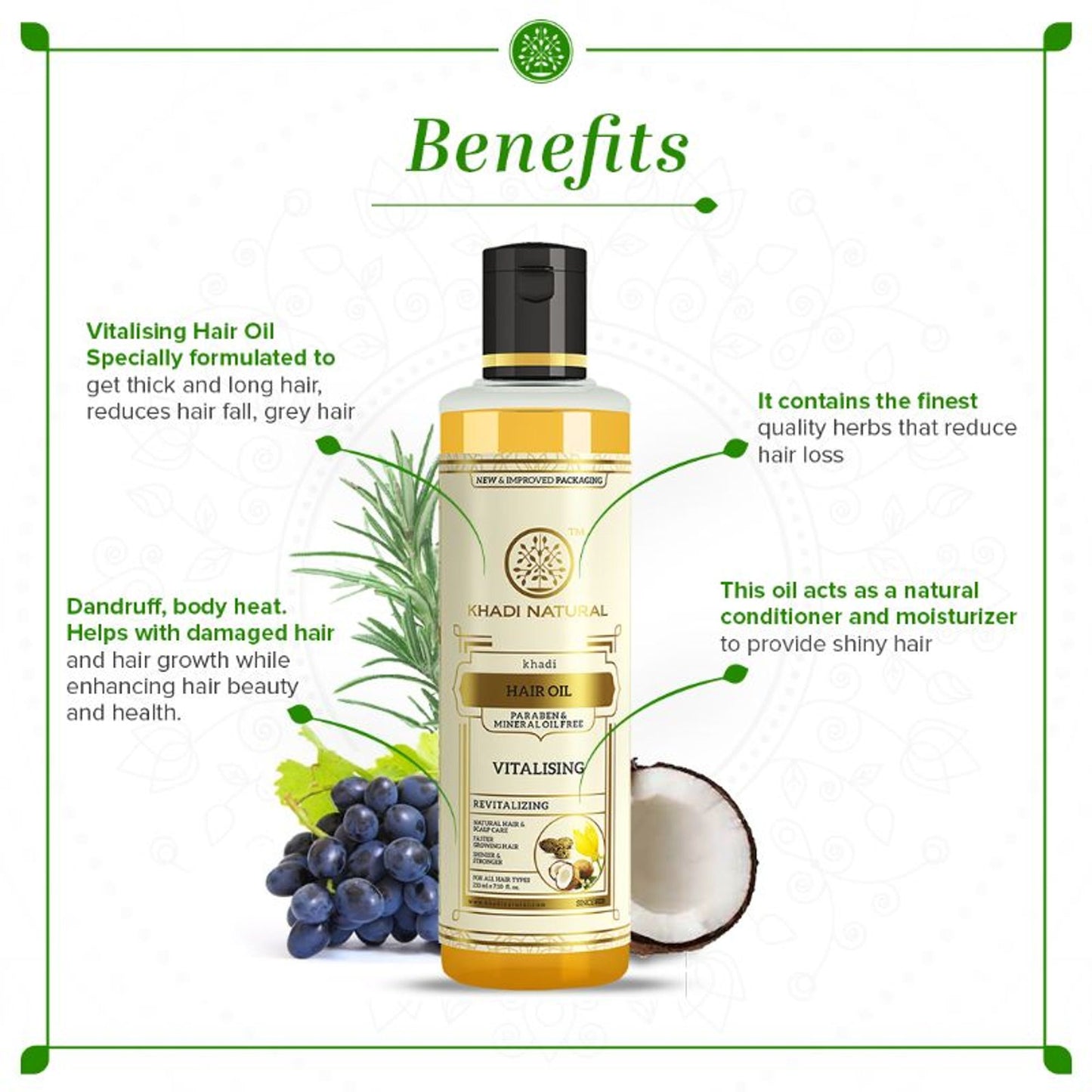 Khadi Natural Vitalising Hair Oil Paraben & Mineral Oil Free