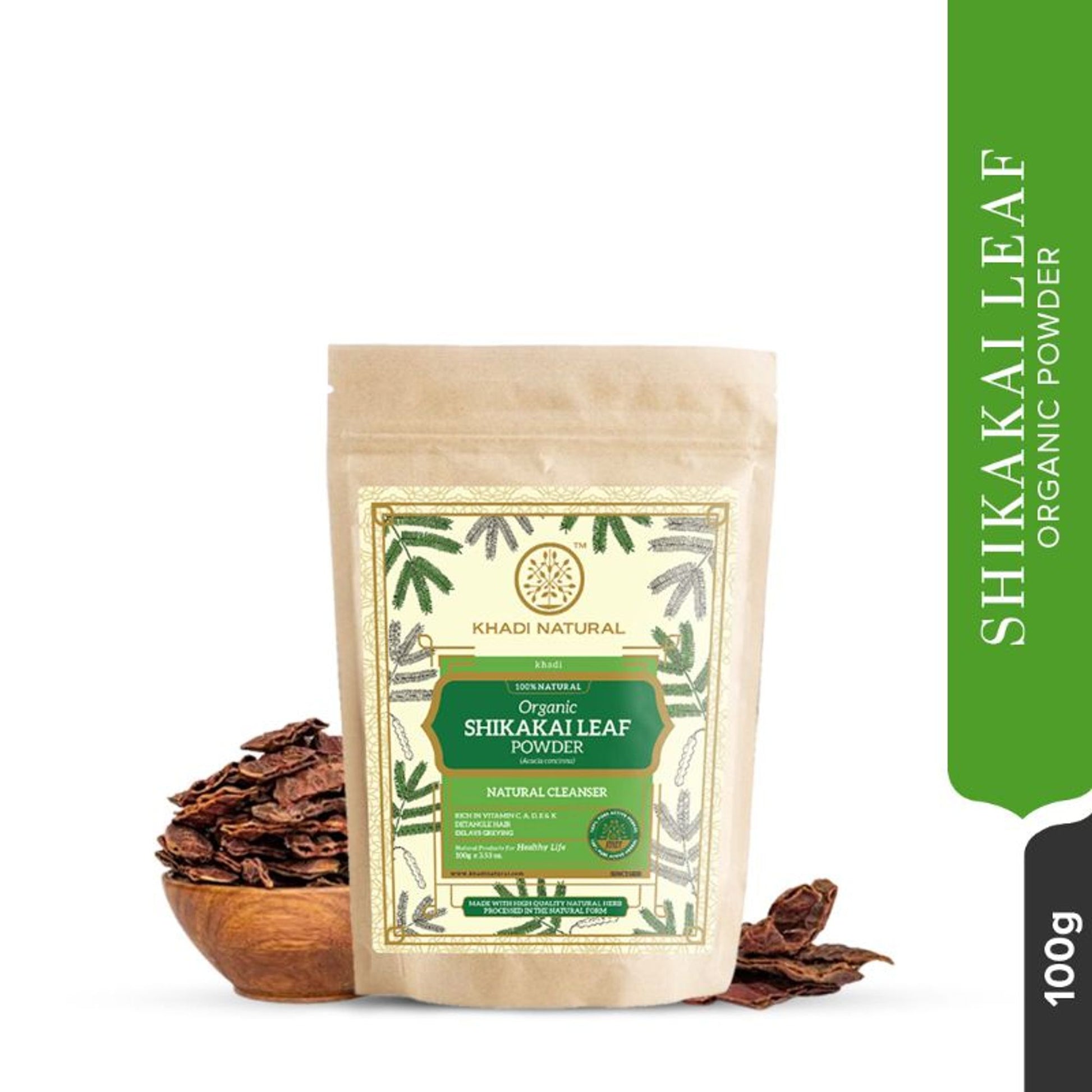 Khadi Natural Shikakai Leaf Organic Powder Anti- Dandruff & Cleanser