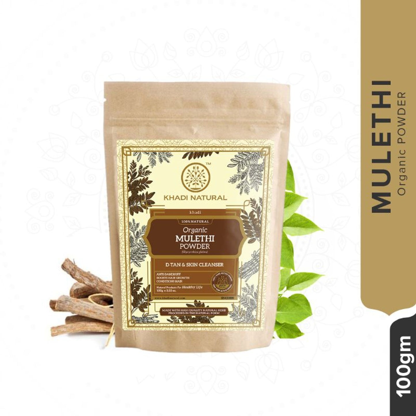 Khadi Natural Mulethi Organic Powder Anti-Dandruff
