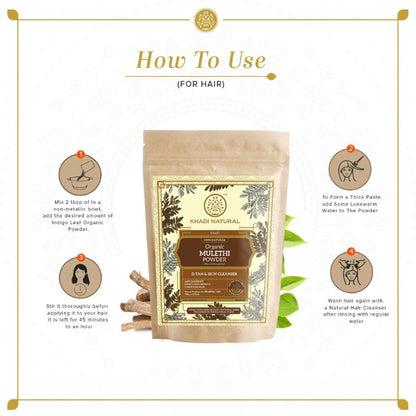 Khadi Natural Mulethi Organic Powder Anti-Dandruff