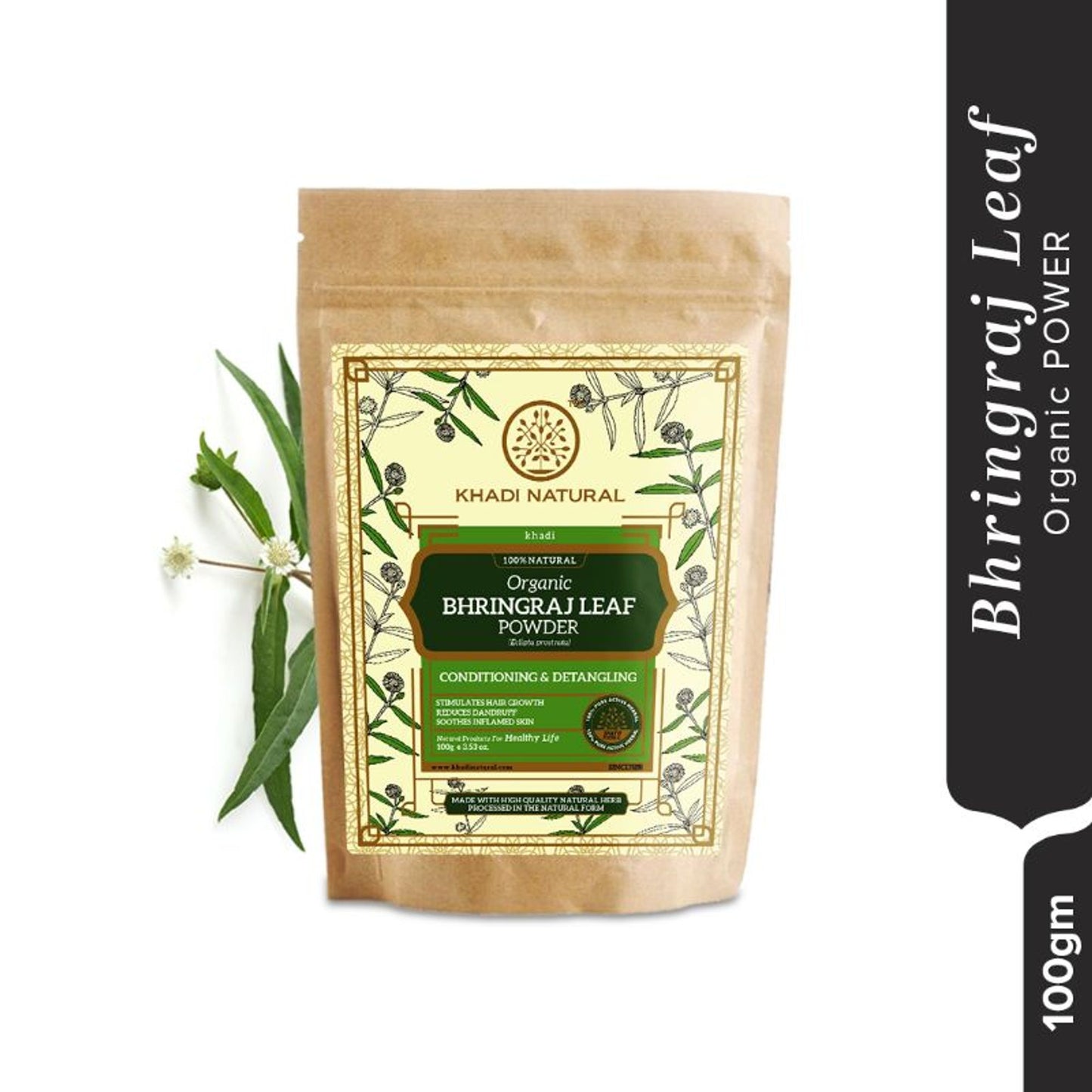 Khadi Natural Bhringraj Leaf Organic Powder Deep Moisturize Scalp