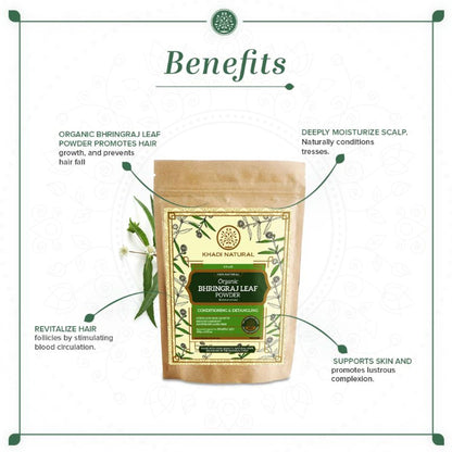 Khadi Natural Bhringraj Leaf Organic Powder Deep Moisturize Scalp