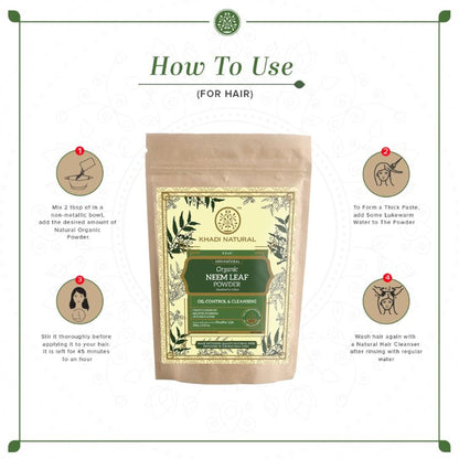 Khadi Natural Neem Leaf Organic Powder Oil Control & Deep Cleanses