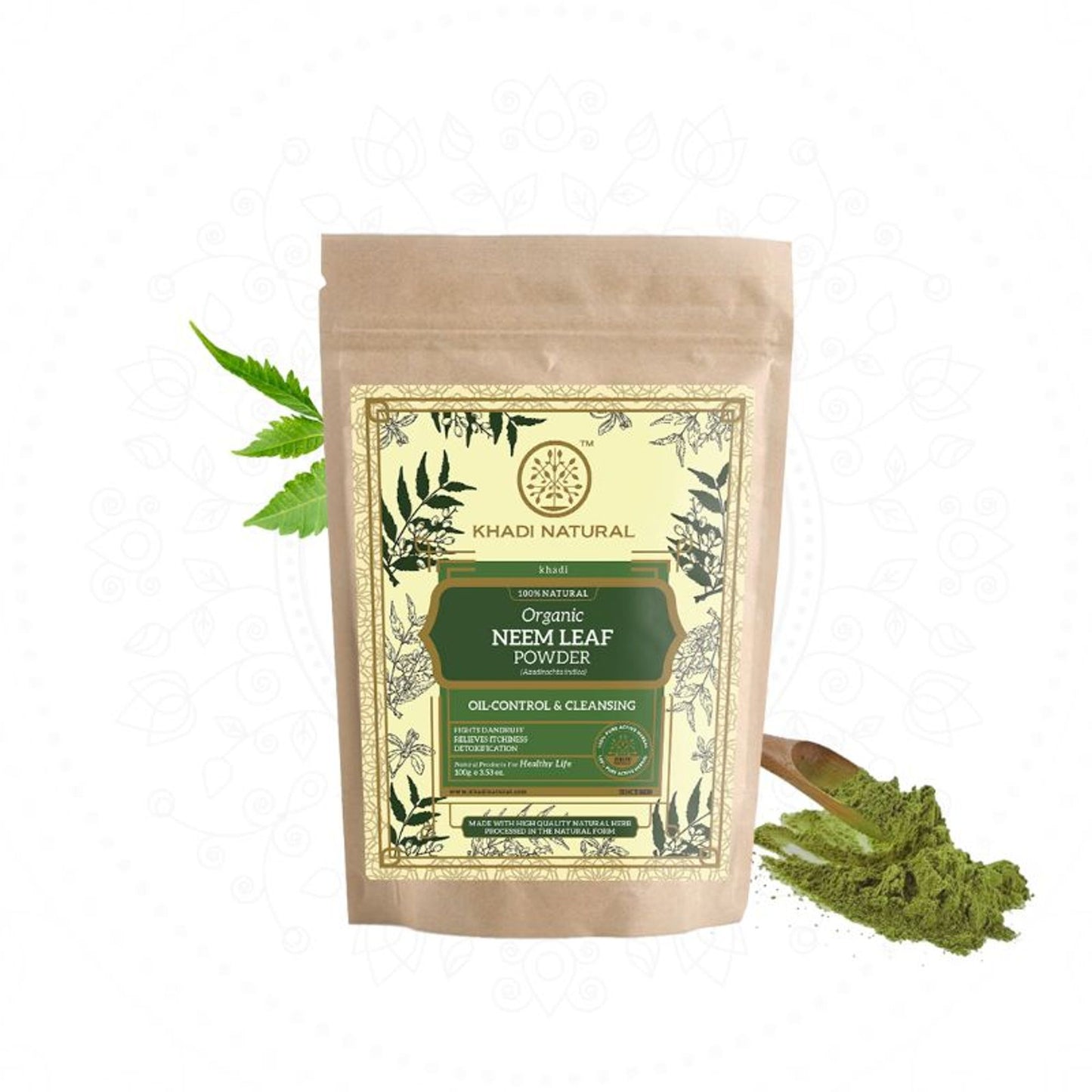 Khadi Natural Neem Leaf Organic Powder Oil Control & Deep Cleanses