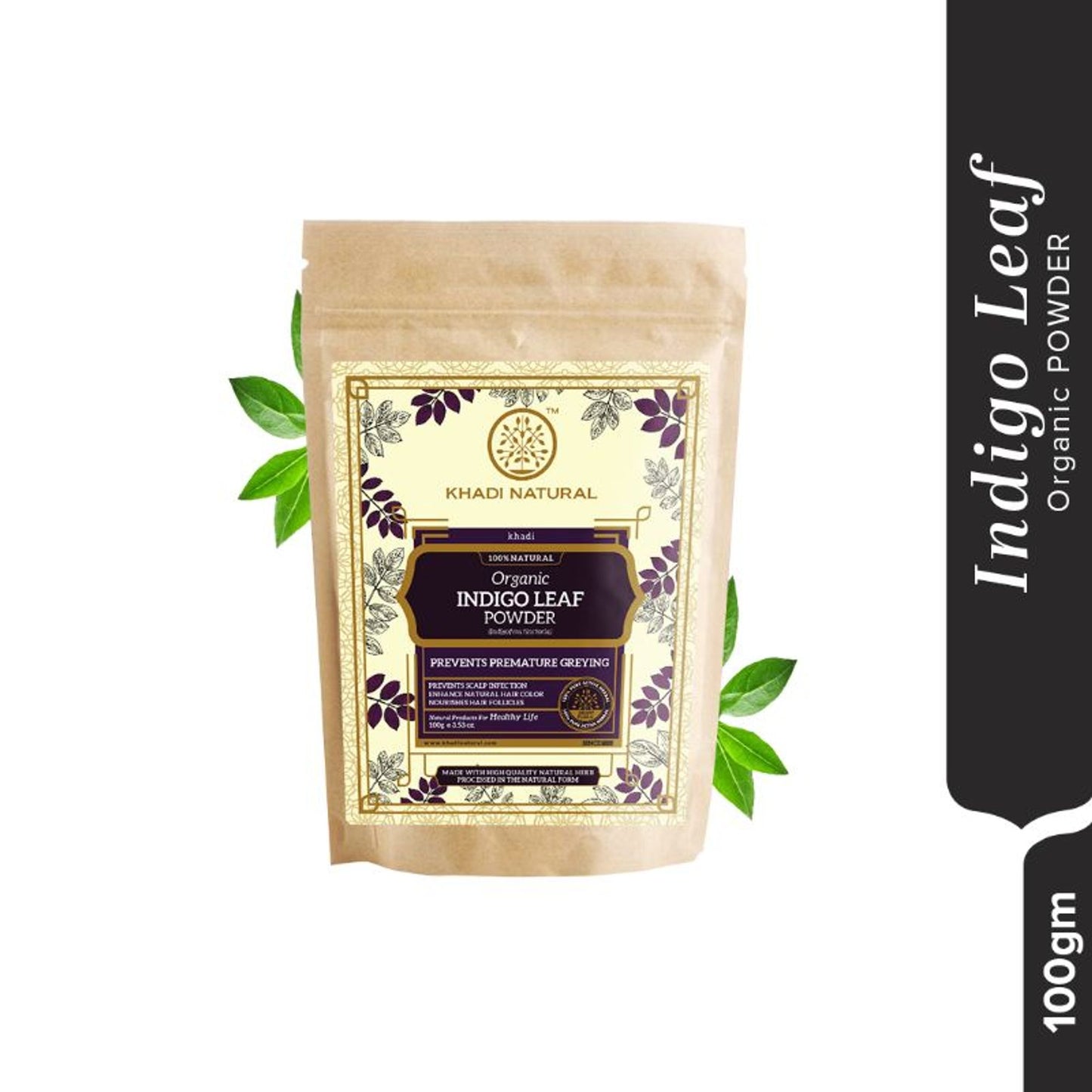 Khadi Natural Indigo Leaf Organic Powder Prevent Scalp Infection