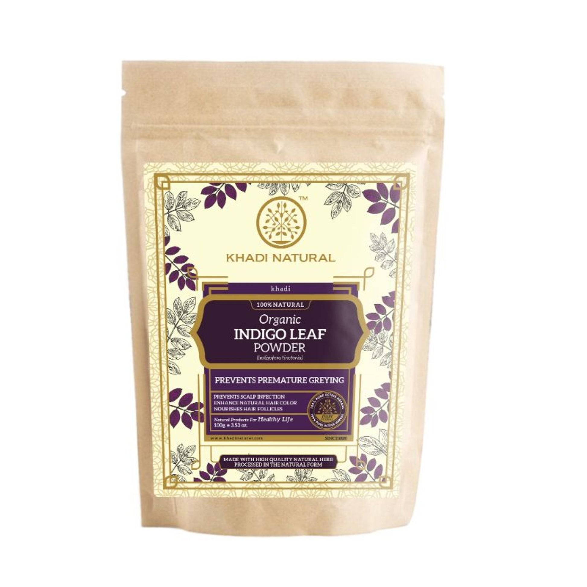 Khadi Natural Indigo Leaf Organic Powder Prevent Scalp Infection