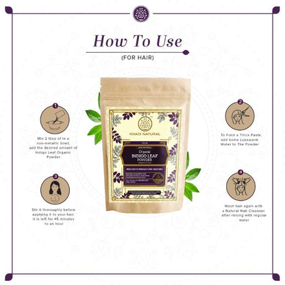 Khadi Natural Indigo Leaf Organic Powder Prevent Scalp Infection