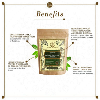 Khadi Natural Henna & Amla Fruit Organic Powder Repair Split Ends