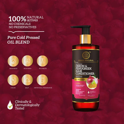 Khadi Natural Onion & Fenugreek Hair Conditioner - Power Botanics Reduce Hair Fall