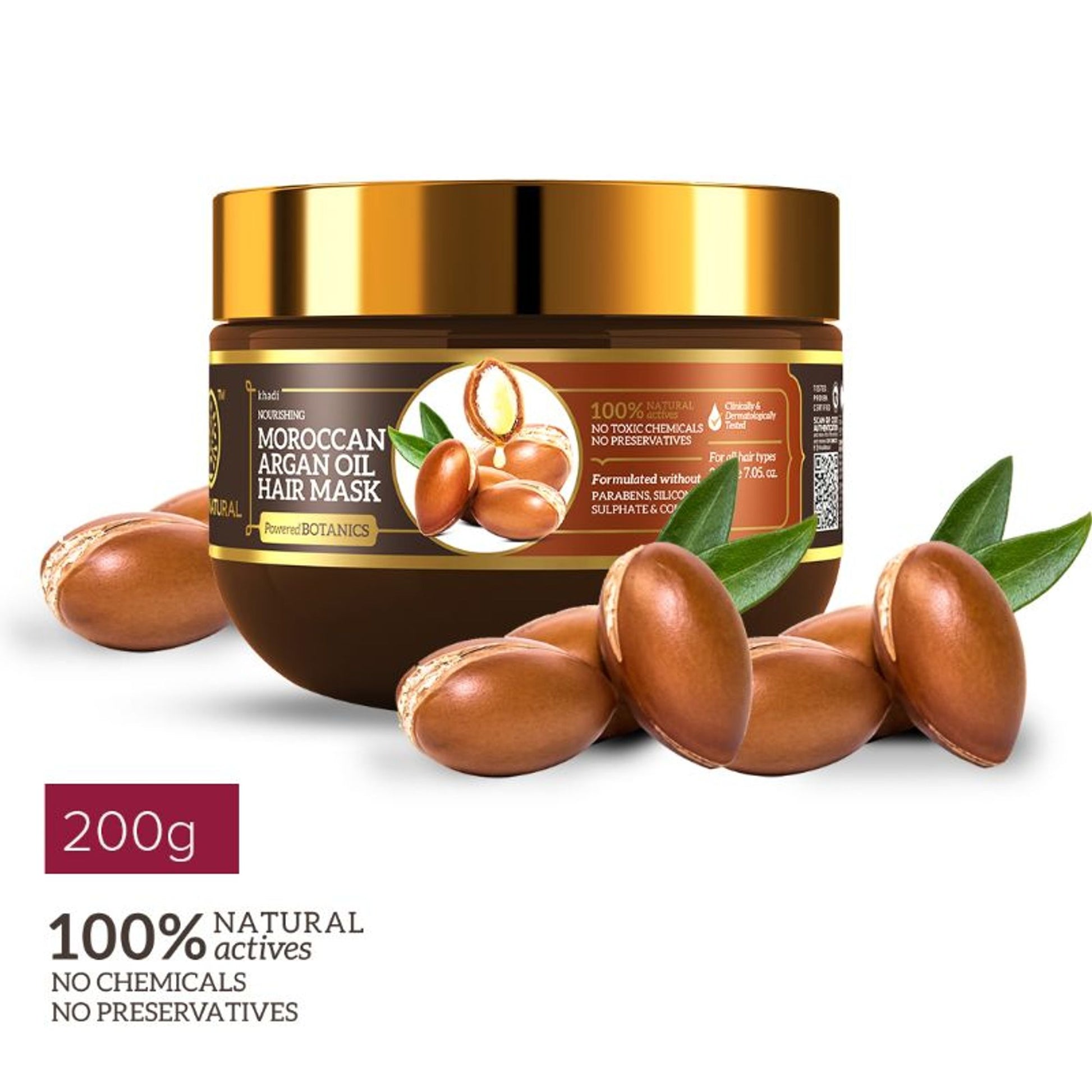 Khadi Natural Moroccan Argan Hair Mask - Power Botanics Regain Hair Strength