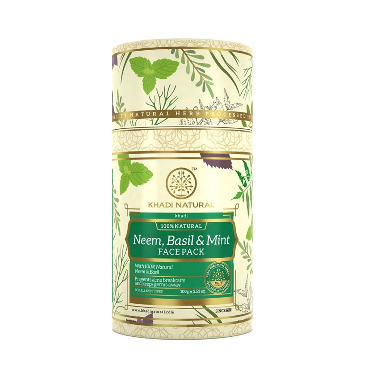 Khadi Natural Neem Basil & Mint Face Pack Anti Acne & Anti Germ
