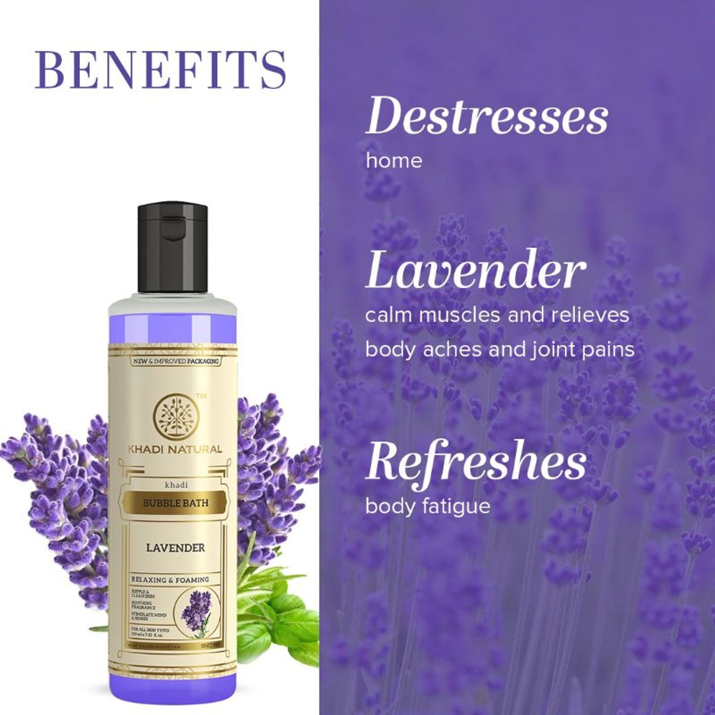 Khadi Natural Lavender Bubble Bath Body Wash Soft & Supple Skin