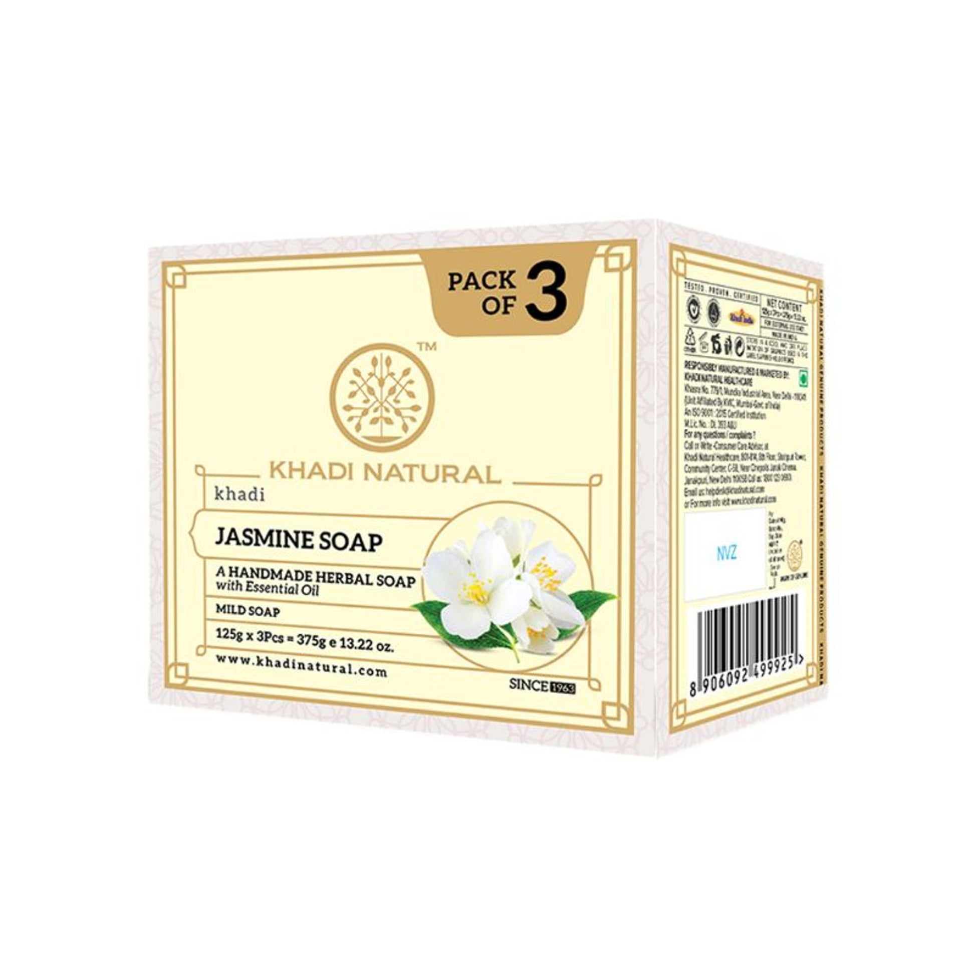 Khadi Natural Jasmine Handmade Soap Reduces Scars & Stretch Marks (Pack of 3)