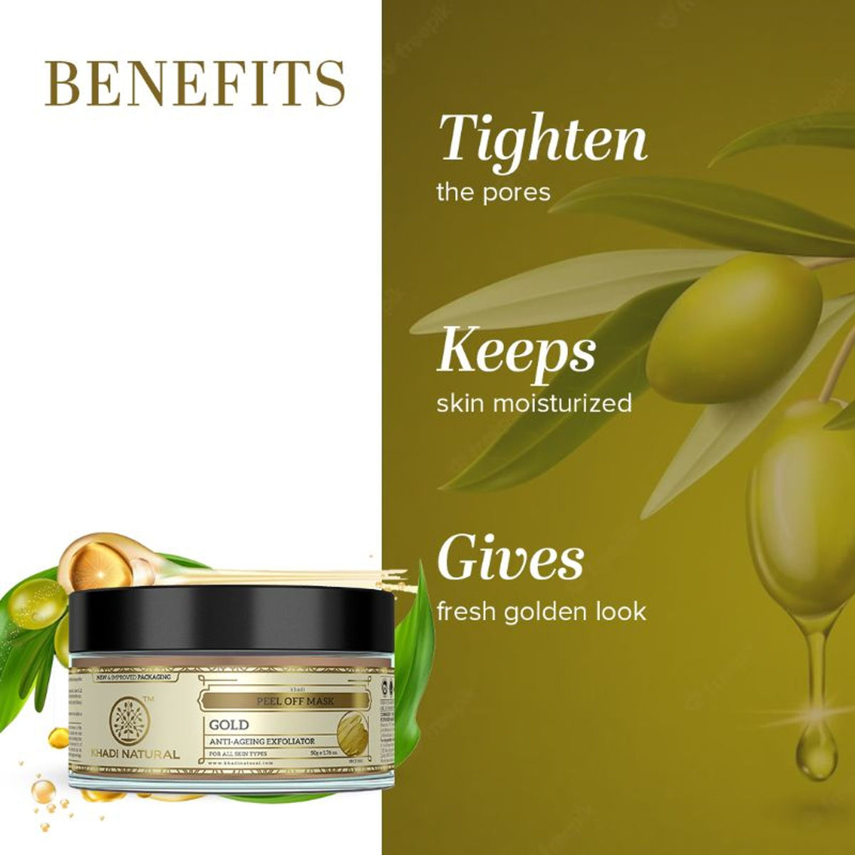Khadi Natural Gold Peel Off Mask Anti- Ageing Exfoliator