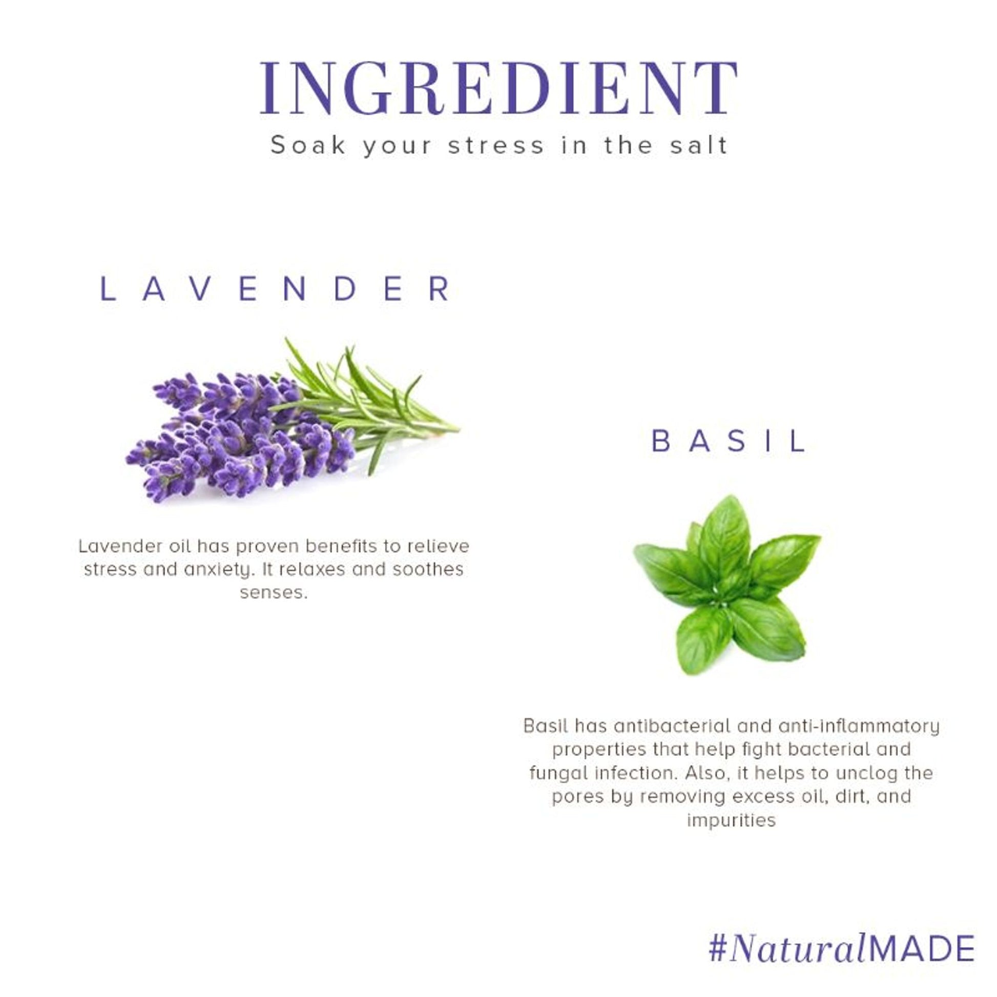 Khadi Natural Lavender Basil Bath Salt Removes Dirt & Impurities