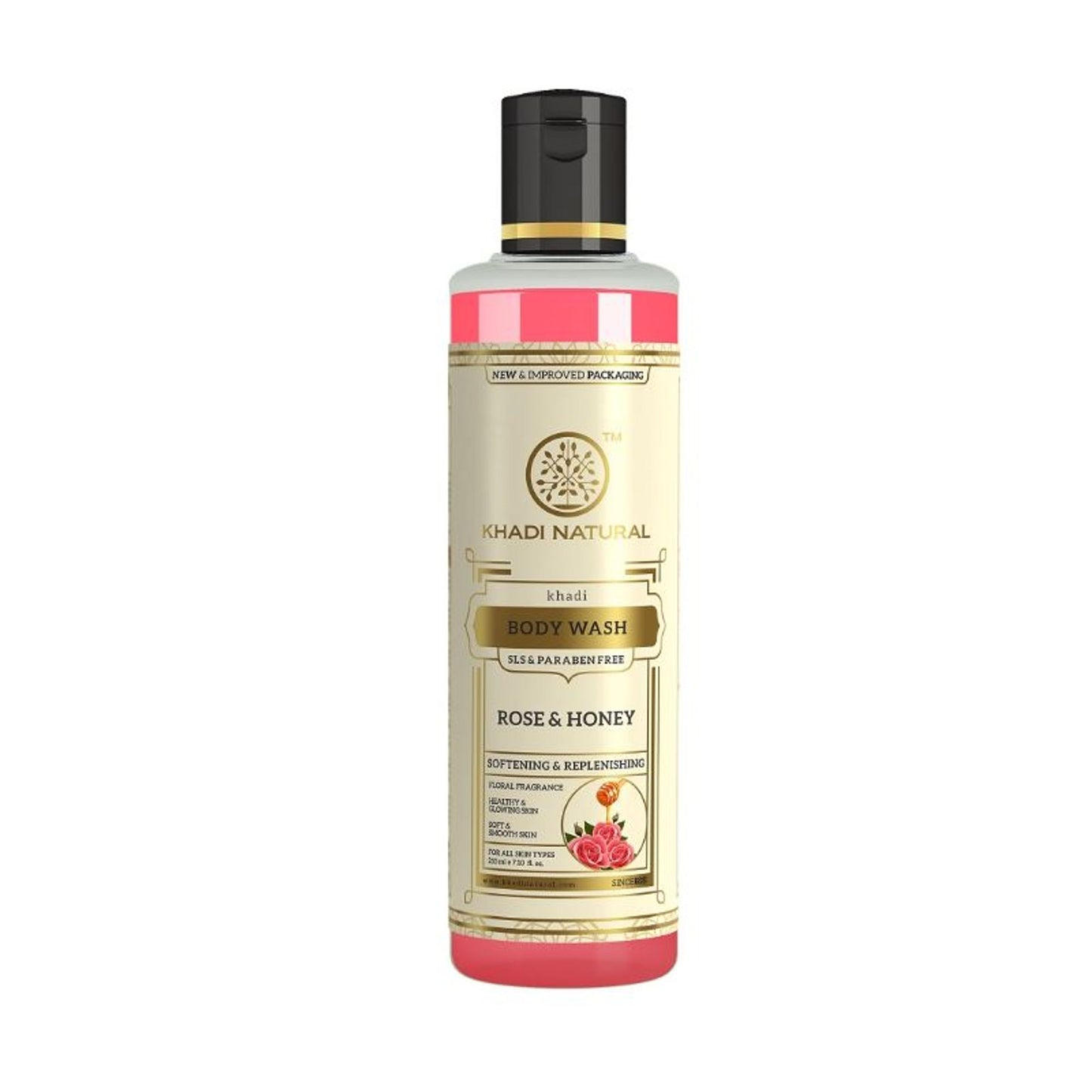 Khadi Natural Rose And Honey Antioxidant & Soothing Body Wash SLS & Paraben Free