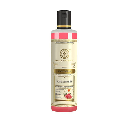 Khadi Natural Rose And Honey Antioxidant & Soothing Body Wash SLS & Paraben Free