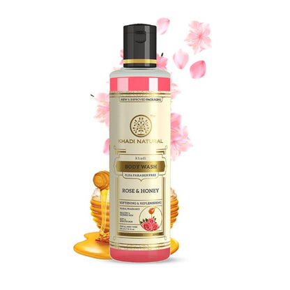 Khadi Natural Rose And Honey Antioxidant & Soothing Body Wash SLS & Paraben Free