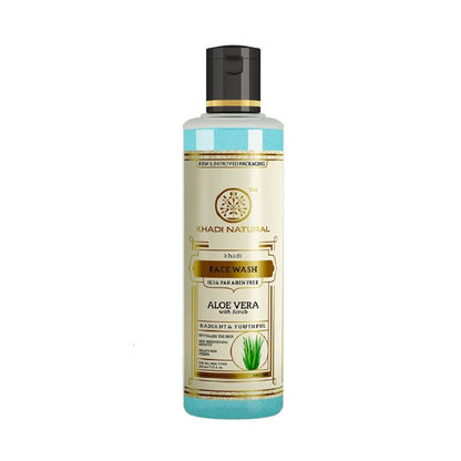 Khadi Natural Aloe Vera Face Wash With Scrub Deep Exfoliate Skin SLS & Paraben Free