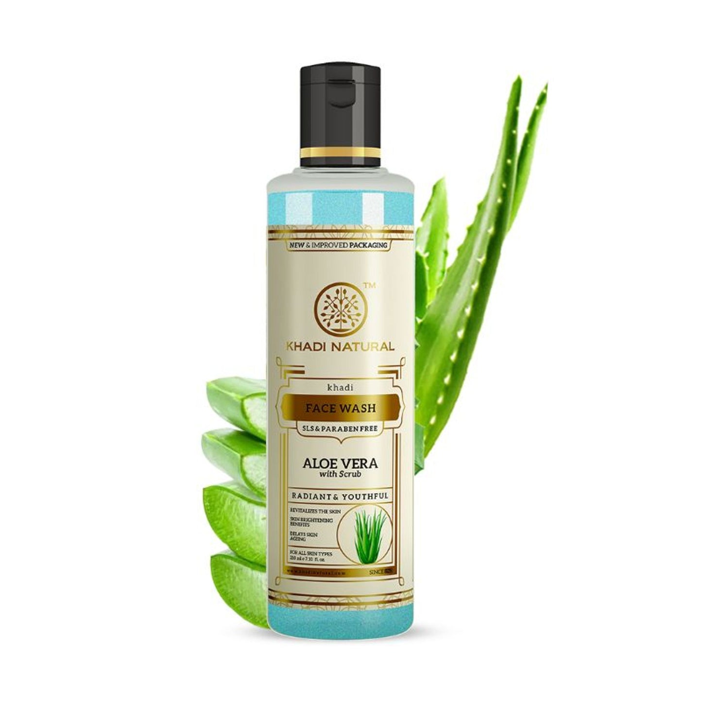 Khadi Natural Aloe Vera Face Wash With Scrub Deep Exfoliate Skin SLS & Paraben Free