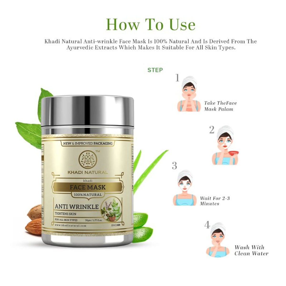 Khadi Natural Anti Wrinkle Face Mask Nourish & Moisturize Skin