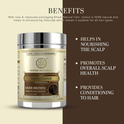 Khadi Natural Dark Brown Hair Colour Improves Hair Texture