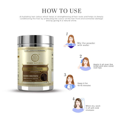 Khadi Natural Dark Brown Hair Colour Improves Hair Texture