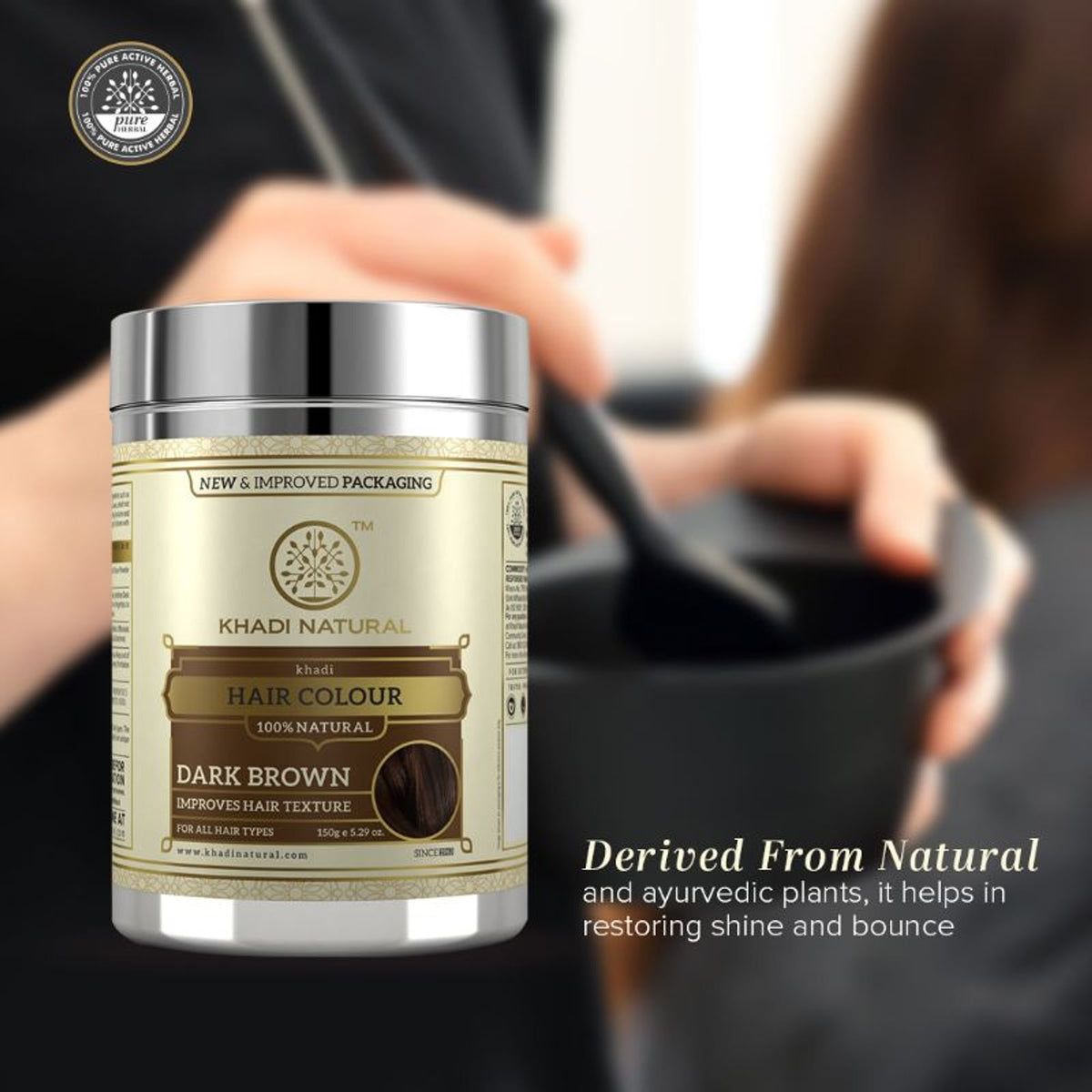Khadi Natural Dark Brown Hair Colour Improves Hair Texture