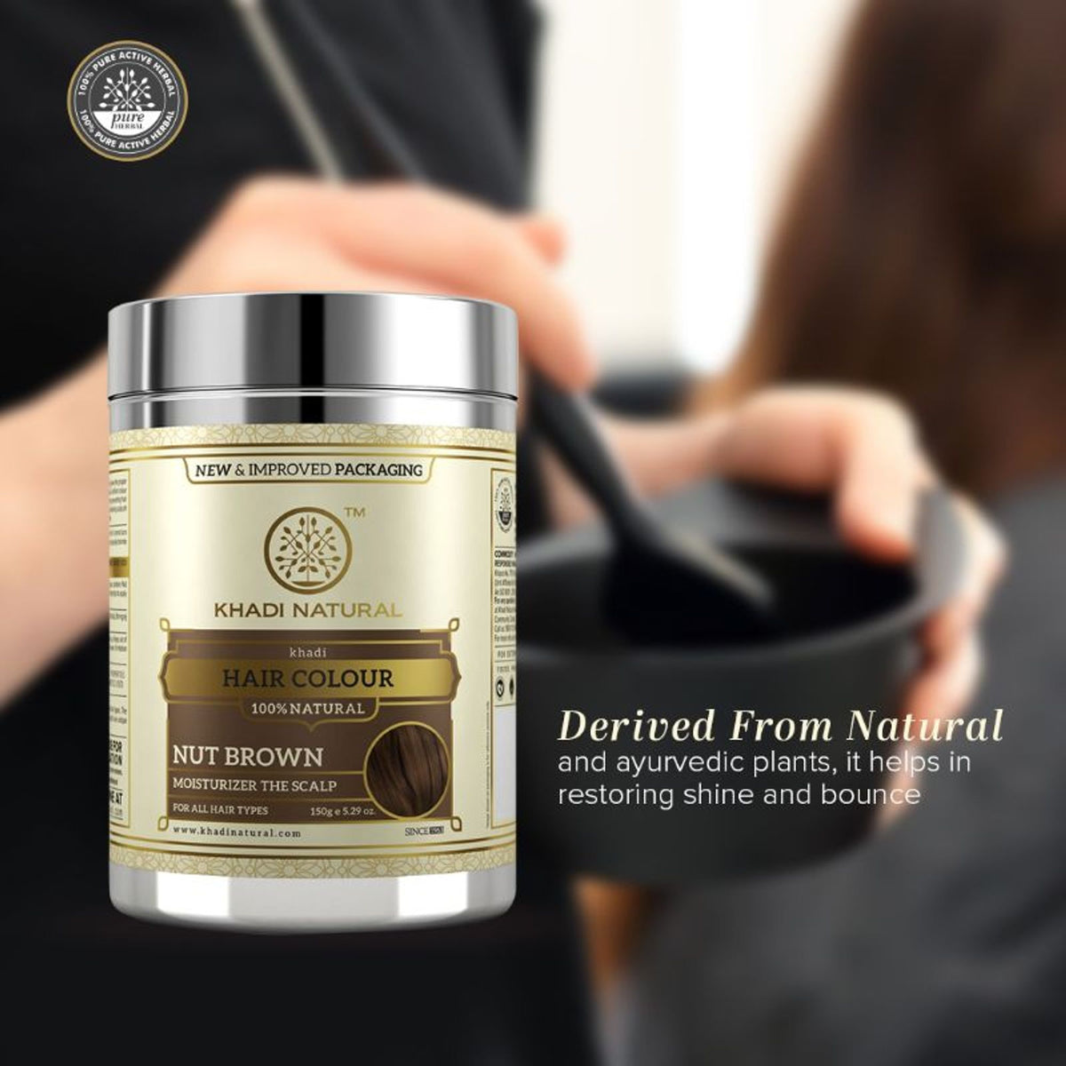 Khadi Natural Nut Brown Hair Color 100% Natural