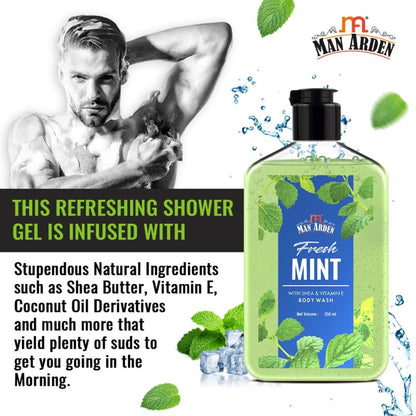 Man Arden Fresh Mint Luxury Body Wash Infused With Shea Butter & Vitamin E