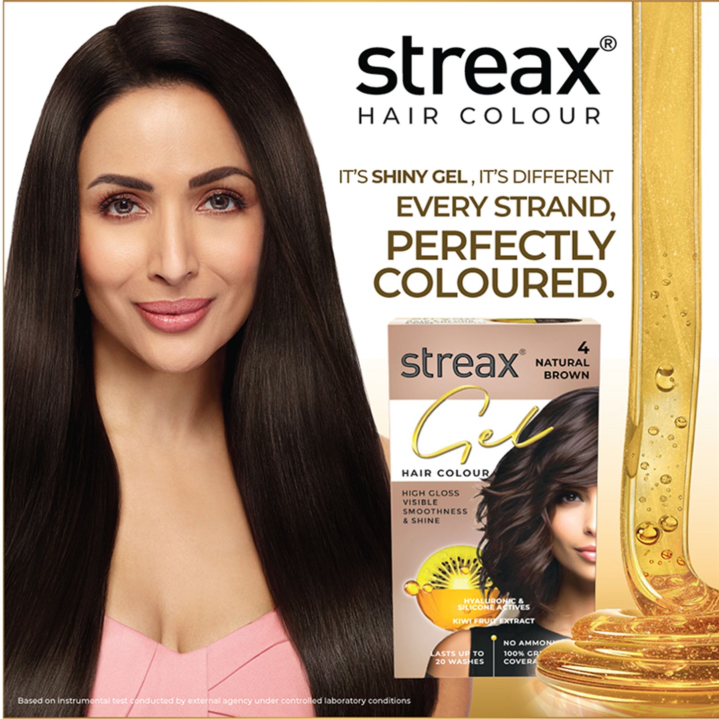 Streax Gel No Ammonia 100% Grey Coverage Hair Color - Natural Brown