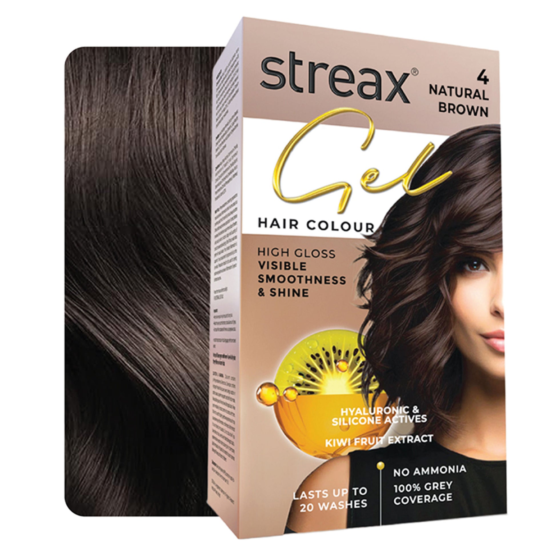 Streax Gel No Ammonia 100% Grey Coverage Hair Color - Natural Brown