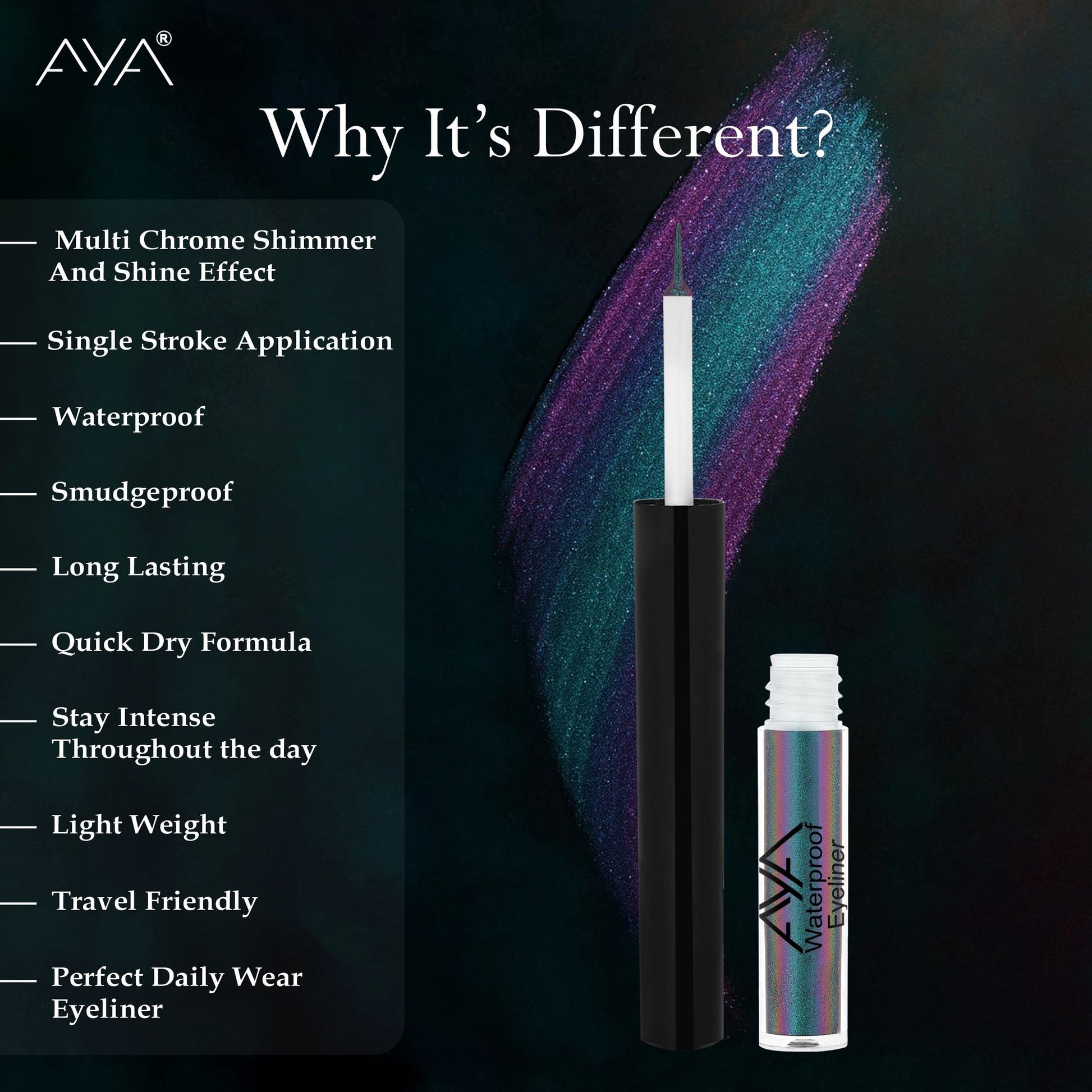 AYA Waterproof Holographic Eyeliner - Mermaid