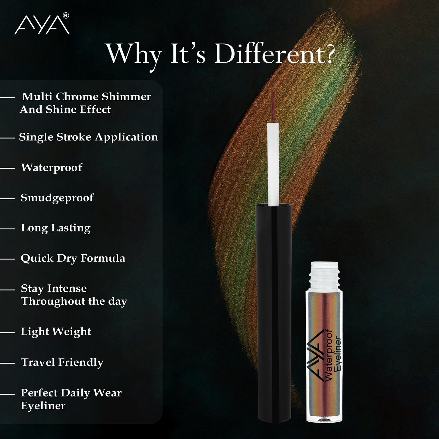 AYA Waterproof Holographic Eyeliner - Copper Glint