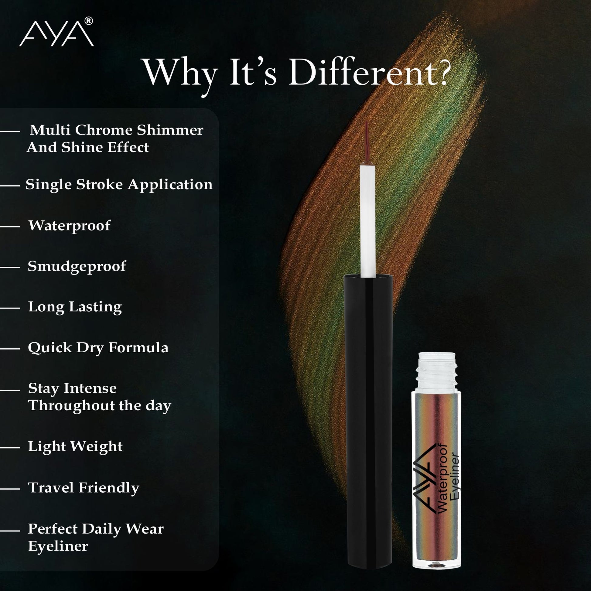 AYA Waterproof Holographic Eyeliner - Copper Glint