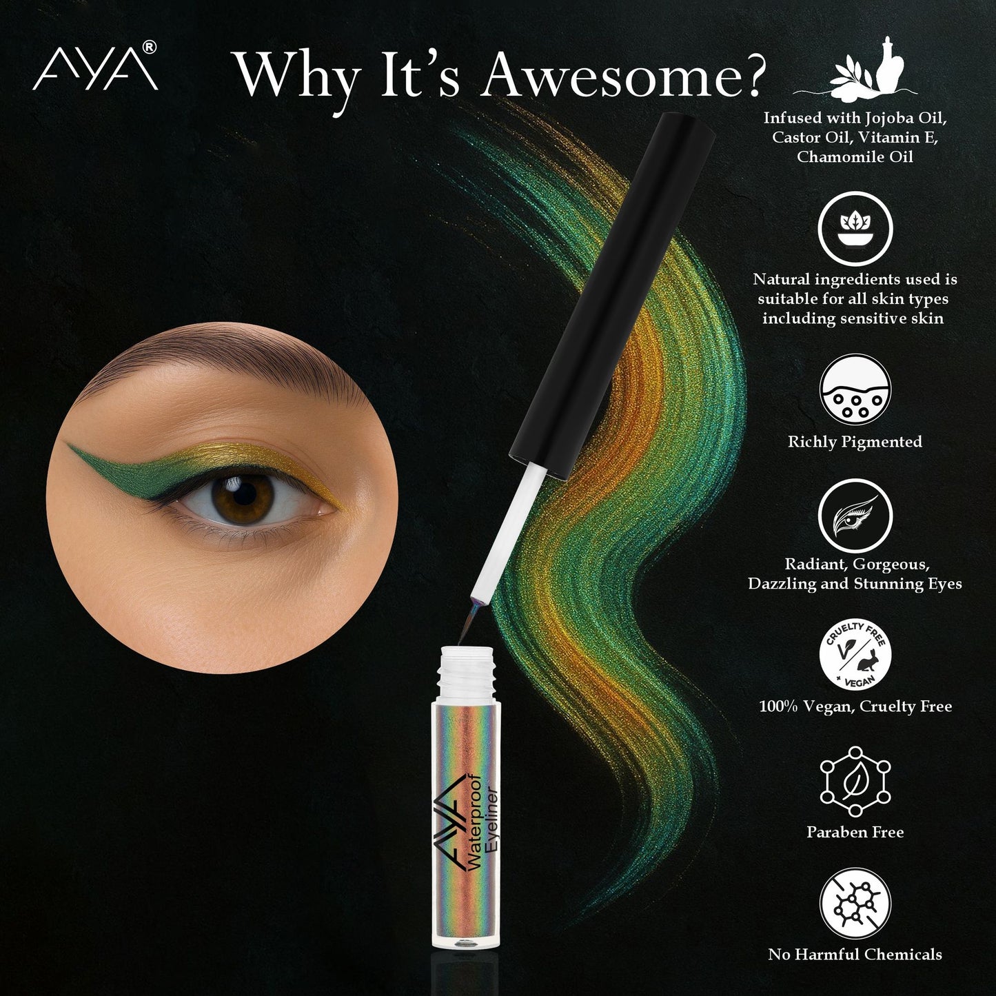 AYA Waterproof Holographic Eyeliner - Galaxy