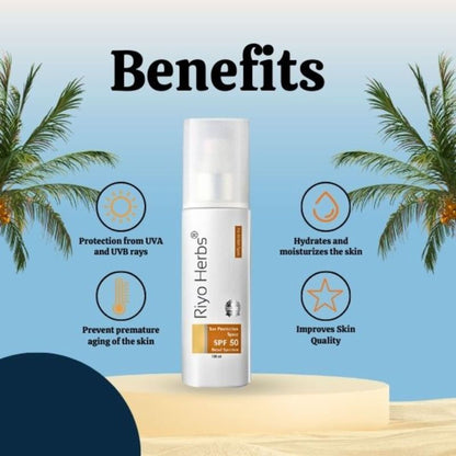 Riyo Herbs Sun Protection Spray Spf 50 Broad Spectrum With UVA-UVB Rays