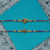Dhiyona Set Of 2 Peacock Design Thread Rakhi With Roli Chawal Chandan Mishri