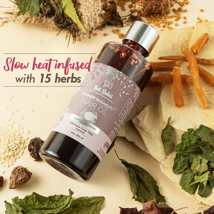 Nat Habit Curry Sesame Grey Hair Control Ayurvedic Oil With Indigo And Curry Leaves