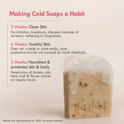 Nat Habit Cold Process Milk Rosehip Butter Bath Soap - Vit C For Skin Cleansing, Whitening &Handmade