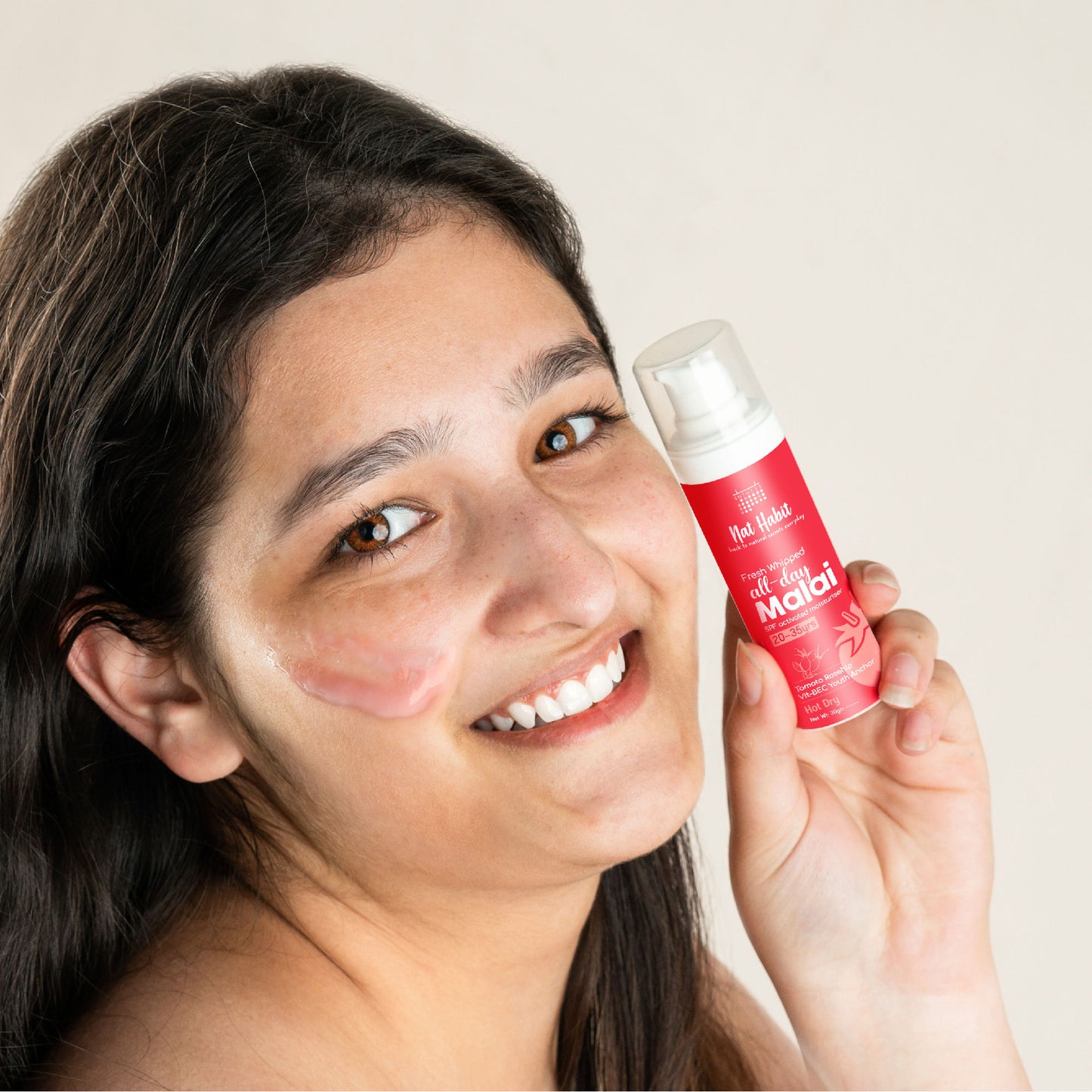 Nat Habit Tomato Rosehip Light Face Moisturizer For Glowing Skin, Non Sticky, Spf Activated Gel