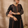 Dhiyona IE Women Ethnic Motifs Embroidered Pleated Sequinned Pure Cotton Kurta with Trousers