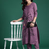 Dhiyona IE Women Floral Embroidered Regular Thread Work Pure Cotton Kurta with Trousers
